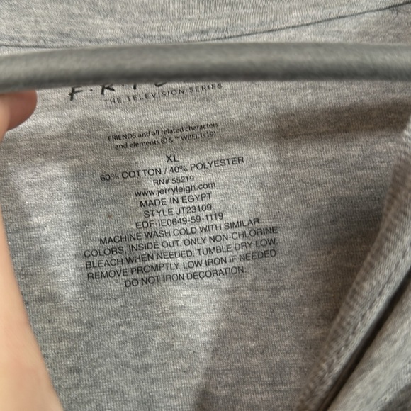 F.R.I.E.N.D.S Grey Logo Long Sleeve Crewneck T-Shirt - Picture 5 of 6